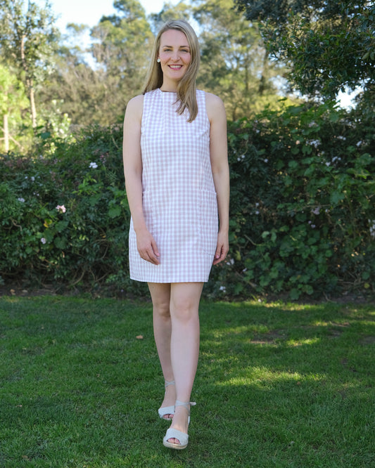 Twiggy Dress | Pink and White Check