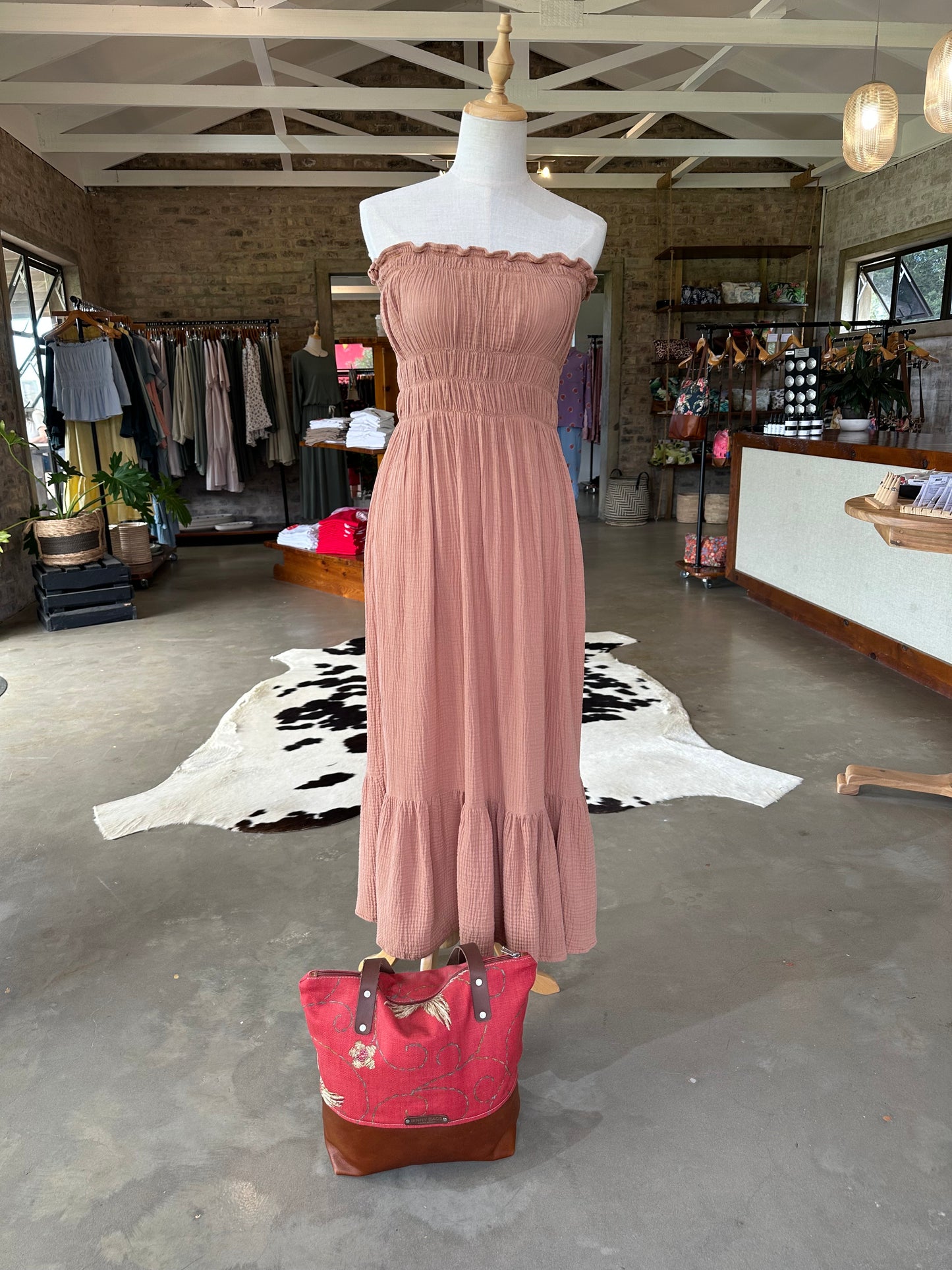 Tote Shoulder Bag | Red Floral