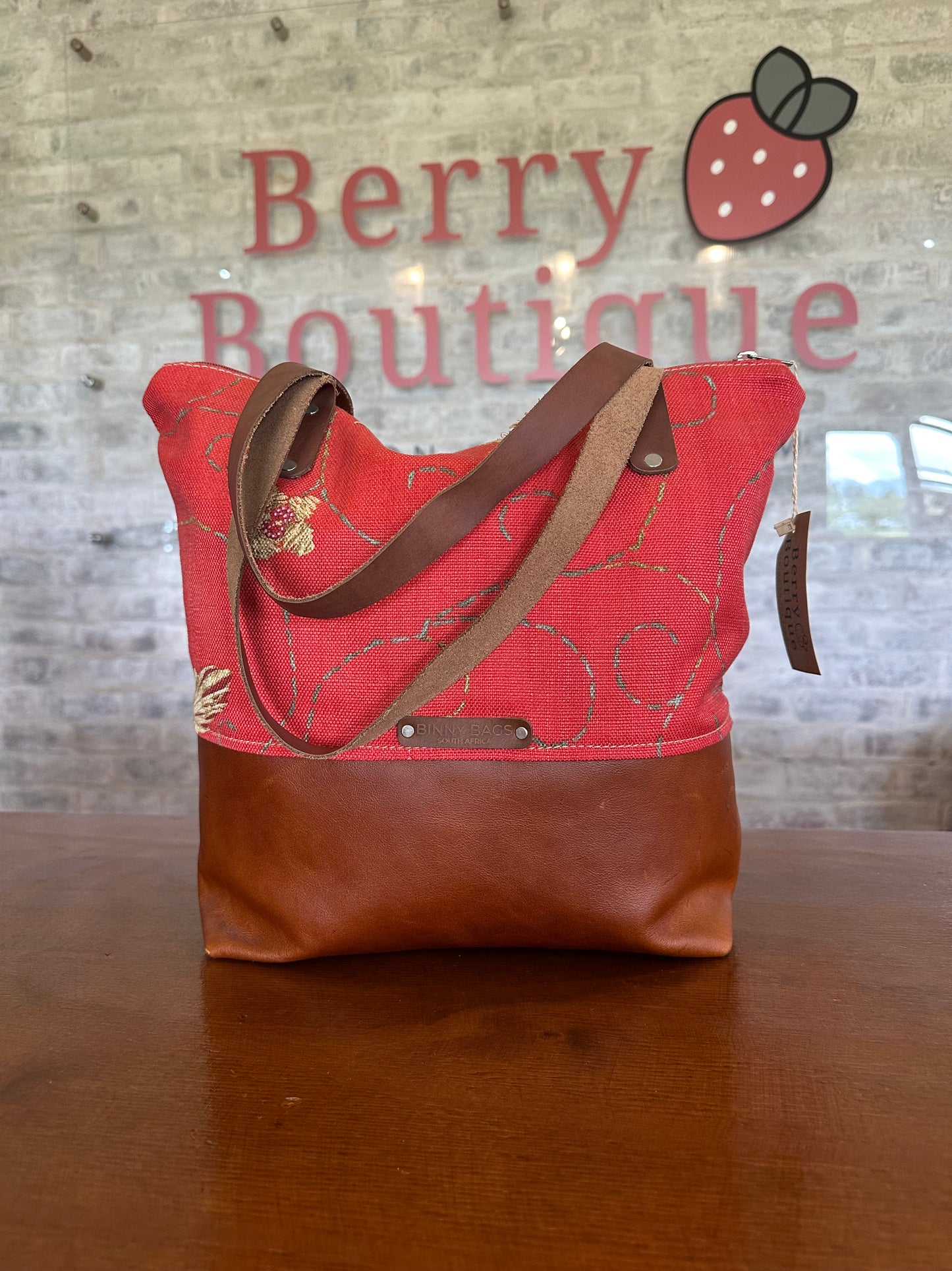 Tote Shoulder Bag | Red Floral