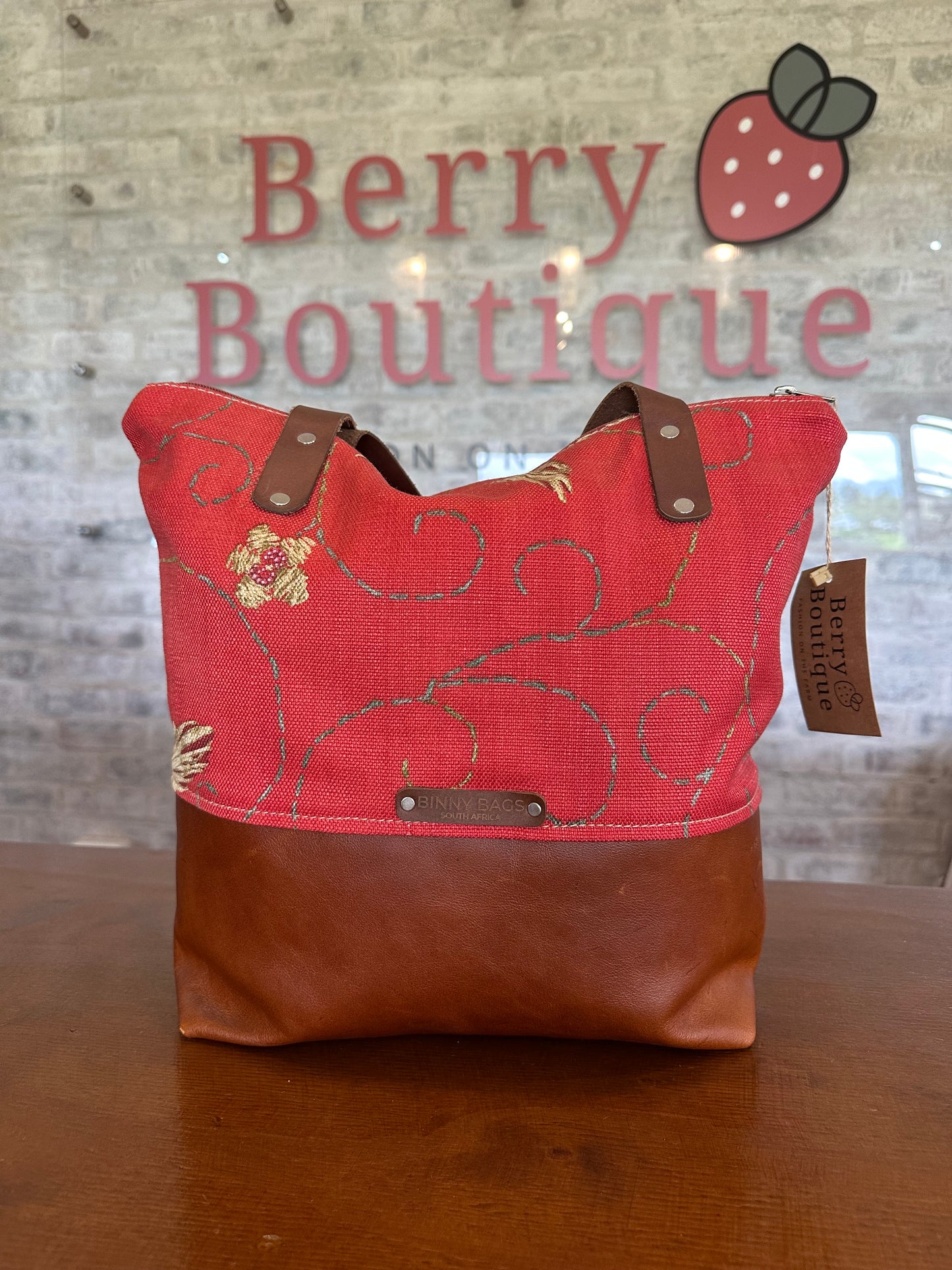 Tote Shoulder Bag | Red Floral