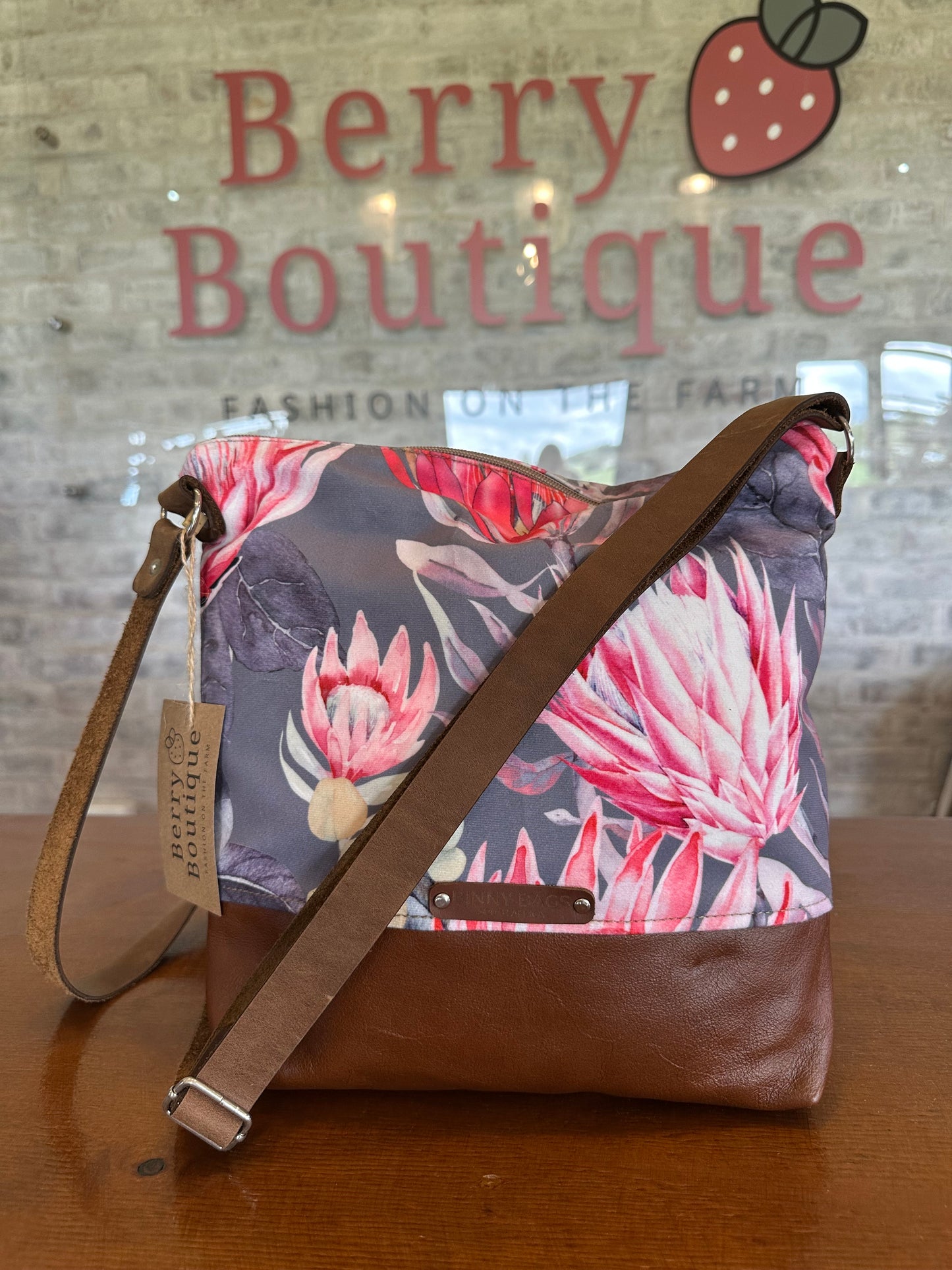 Big Sling Bag | Velvet Pink Proteas