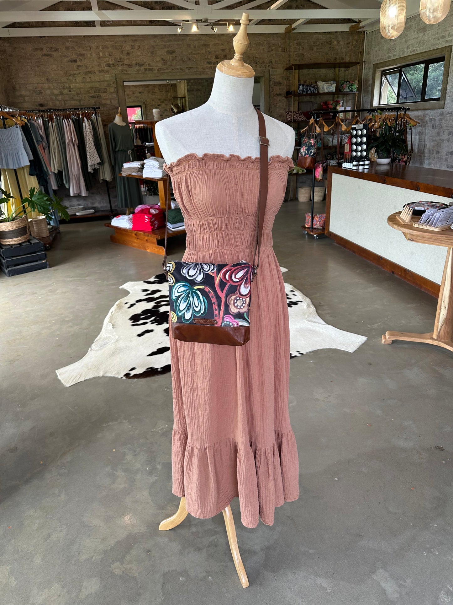 Mini Sling Bag | Velvet Black Floral