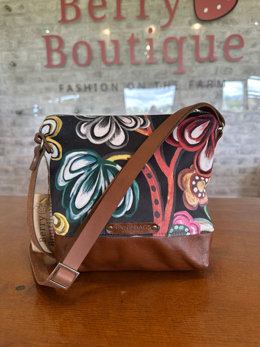 Mini Sling Bag | Velvet Black Floral