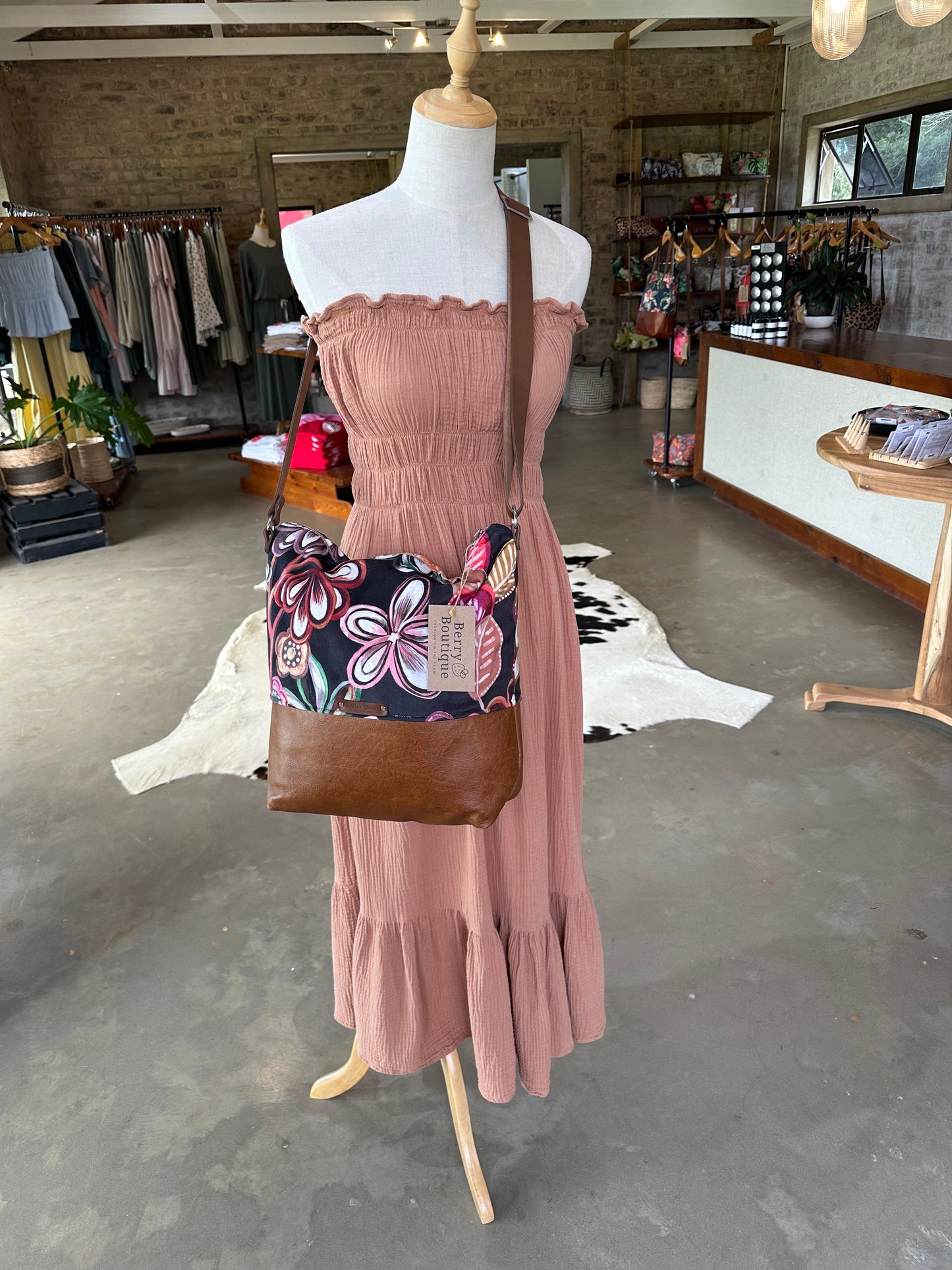 Tote Sling Bag | Velvet Black Floral