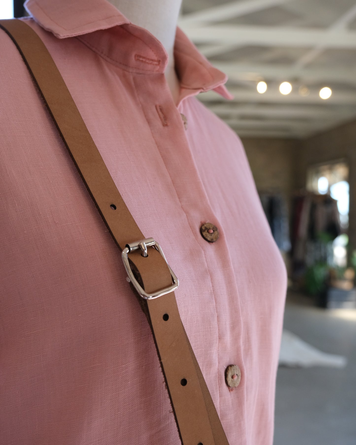 Long Sleeve Shirt | Peach Linen