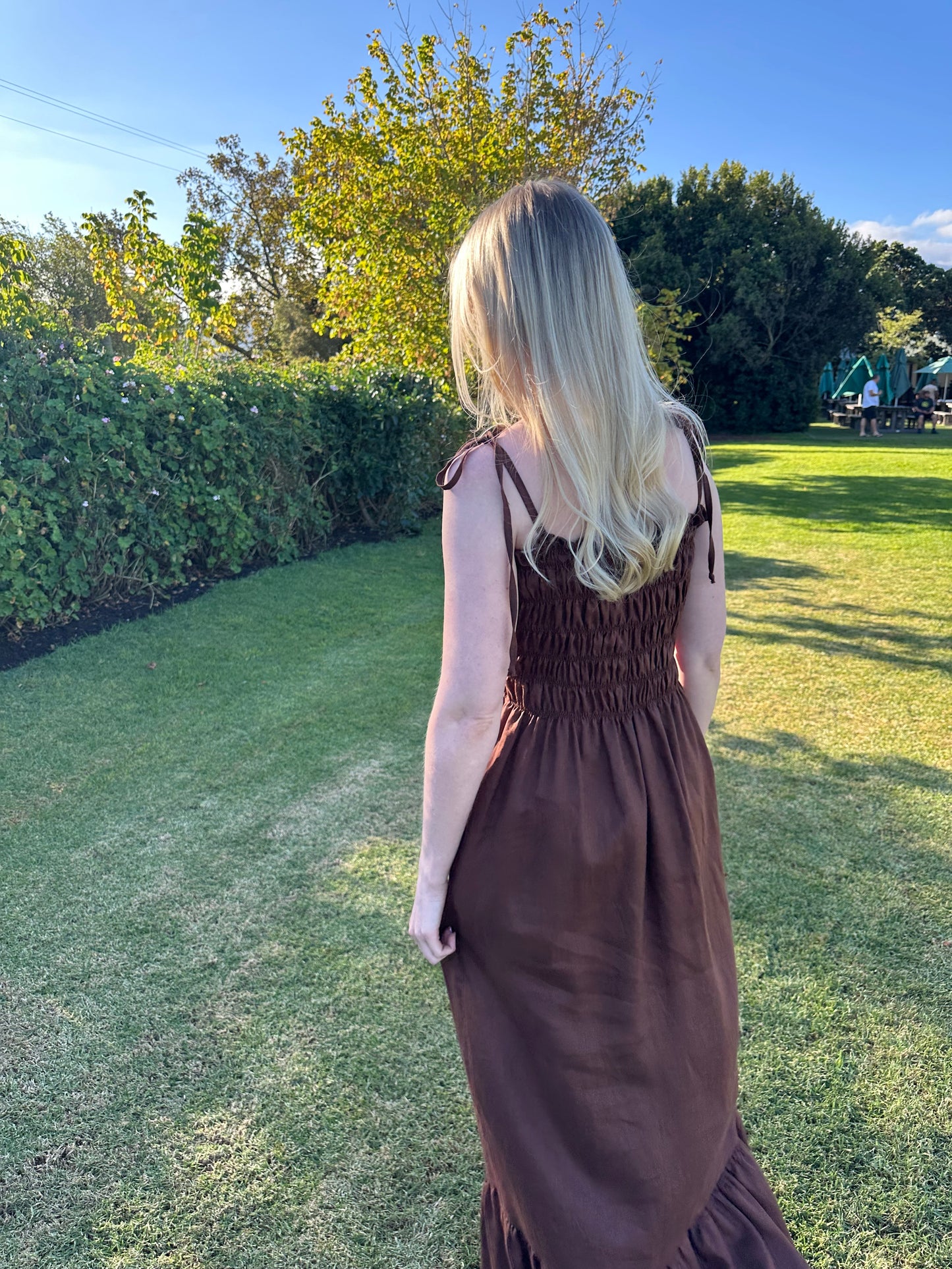 Amelia Dress | Chocolate Brown Linen