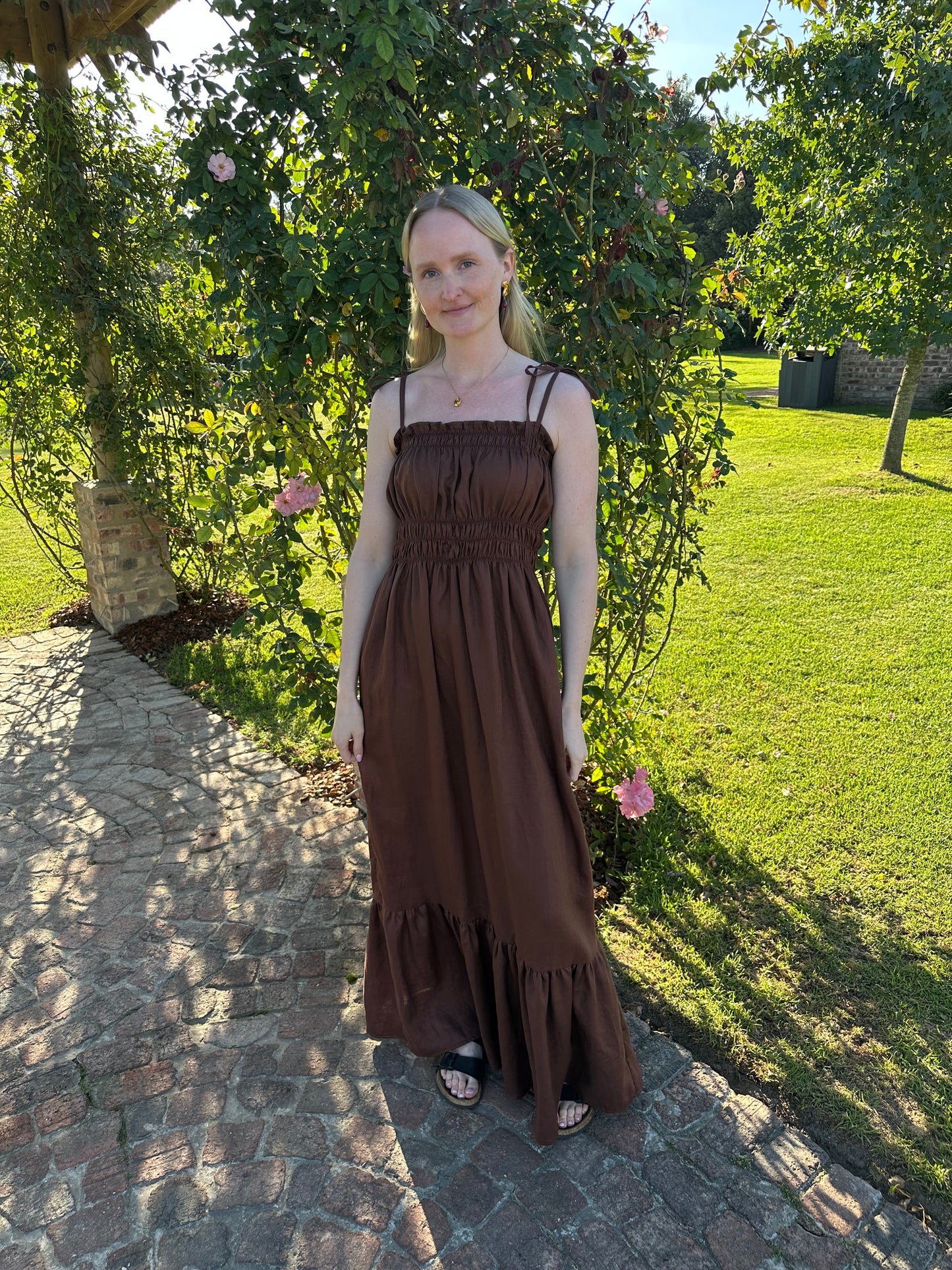 Amelia Dress | Chocolate Brown Linen