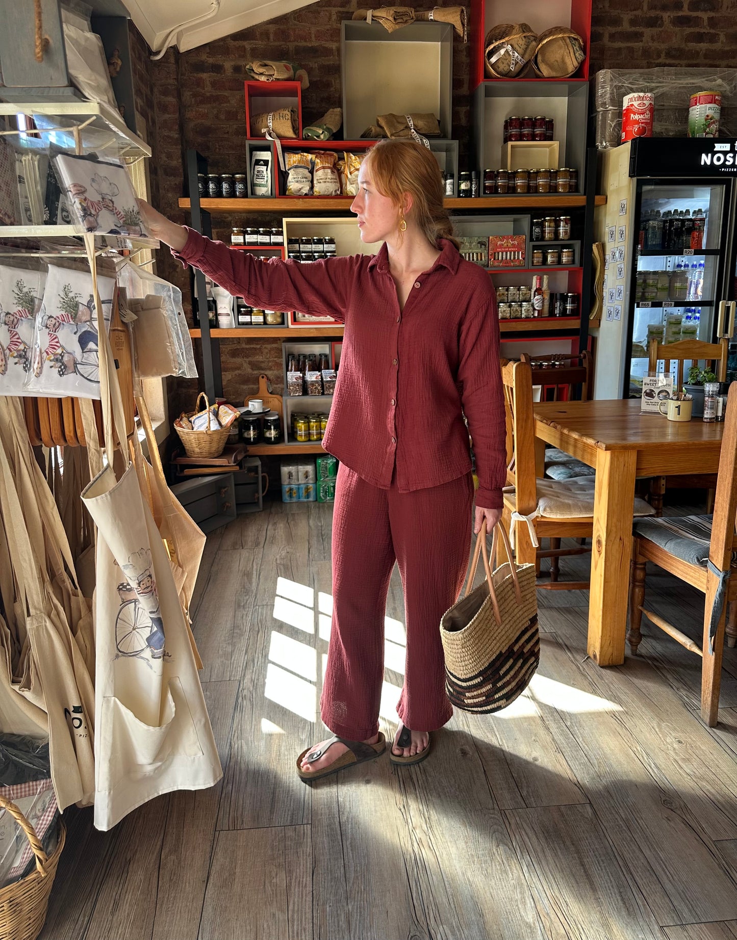 Wide Leg Pants | Burgundy Muslin